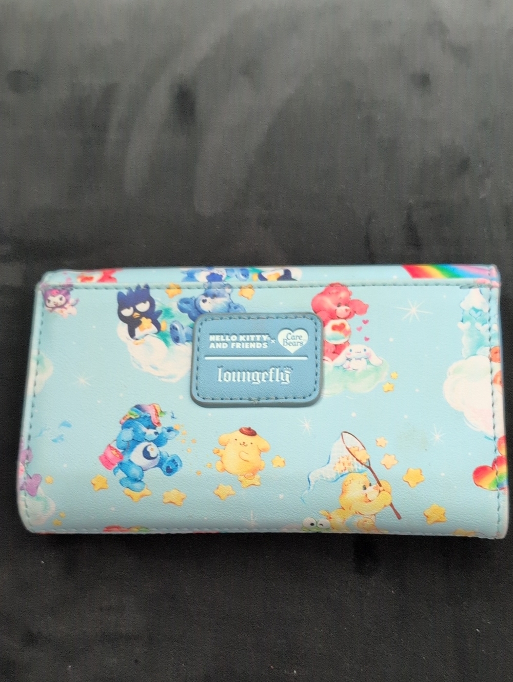 Loungefly Kids Sky Blue Care Bears & Hello Kitty Wallet